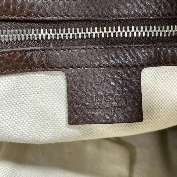 Auth GUCCI Techno Horsebit / GG pattern 240261 Beige Brown Dark Brown Jacquard - Picture 13 of 16